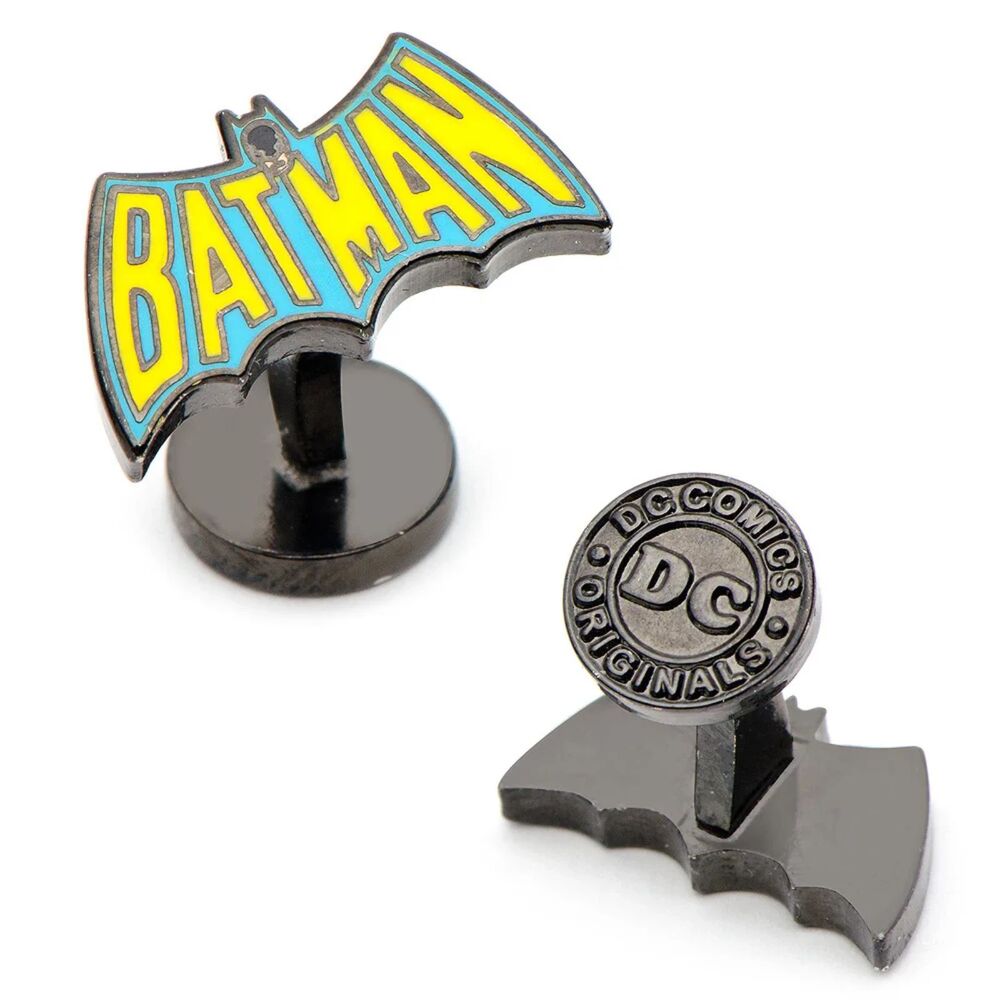 Batman Vintage Logo Enamel Cufflinks — DC Comics Originals Officially Licensed